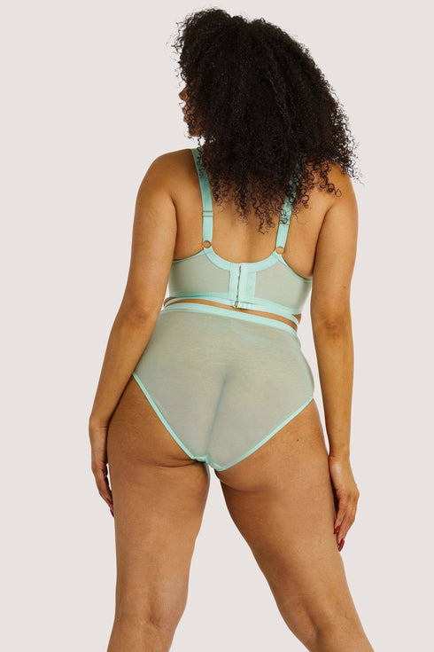 Eddie Crossover Wrap High Waist Knicker Curve - Aqua